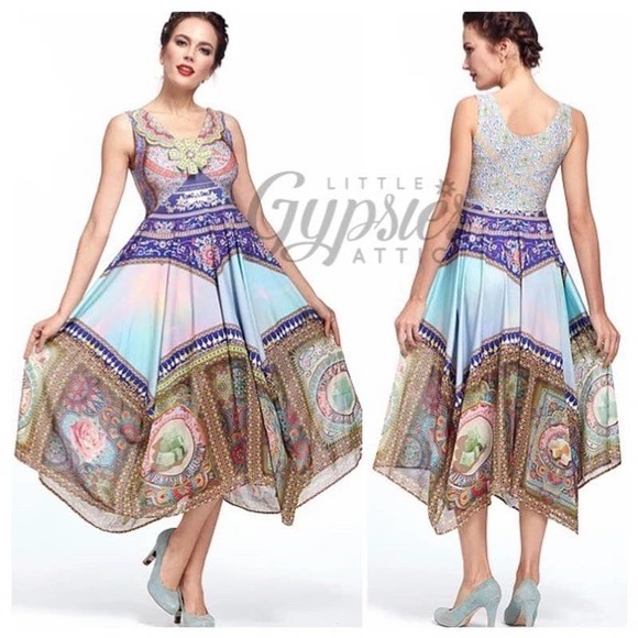 Hand Crafted Dresses & Skirts - Antique Rainbow Unicorn Maxi Dress